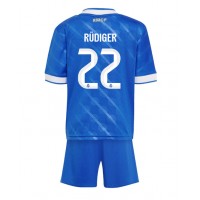 Stroje piłkarskie Real Madrid Antonio Rudiger #22 Koszulka Trzeciej dla dzieci 2025-26 Krótki Rękaw (+ szorty)
